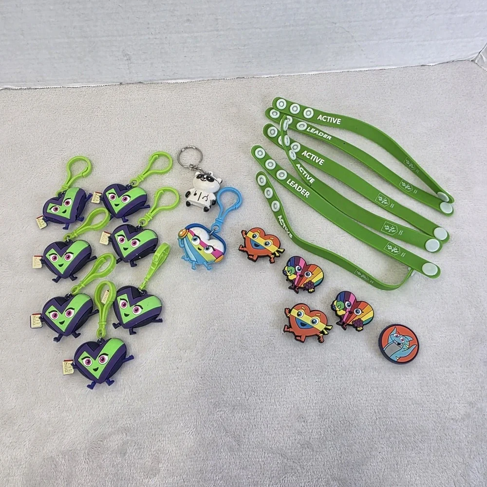 Lot of American Heart Association Kids Challenge Characters Keychains Bracelets‎